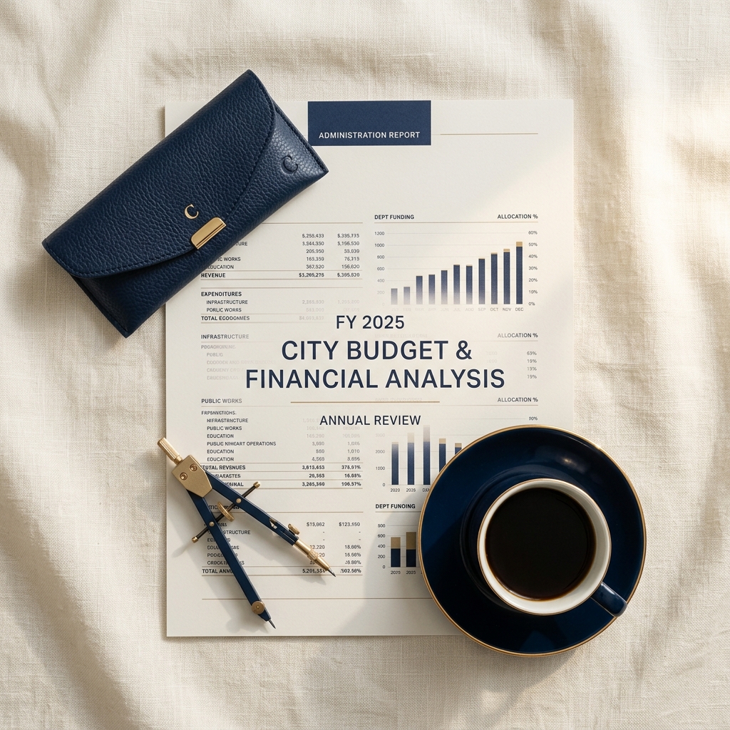 Editorial composition representing public finance strategy