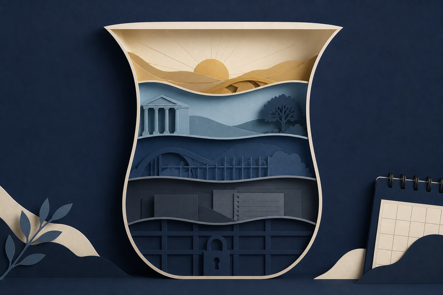 Conceptual illustration of a public fund balance divided into layers with different levels of availability.
